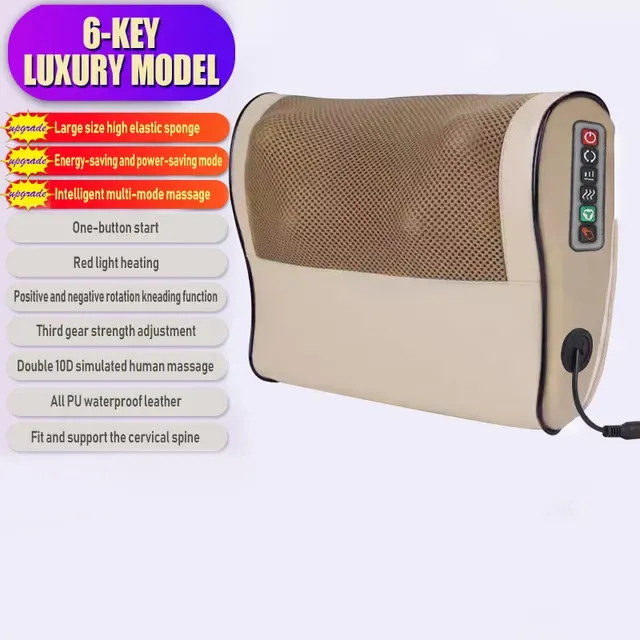 2024 Ηλεκτρική Πολυλειτουργική Συσκευή Μασάζ για τον Αυχένα, Χαλάρωση και Υγεία, Μαξιλάρι Μασάζ_voghion.com
