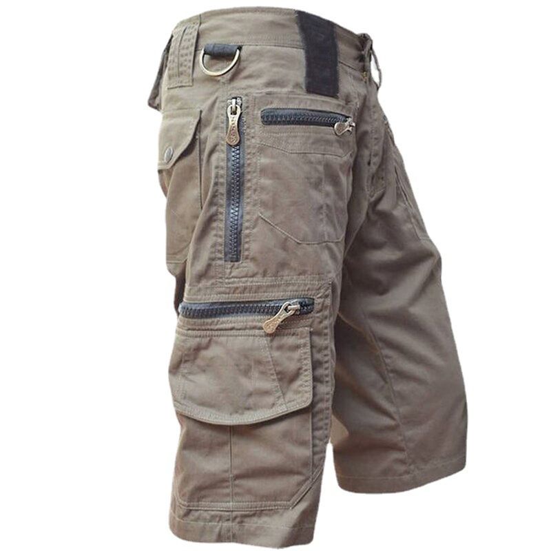 Weizhifu Capri kalhoty jednobarevné s více kapsami letní uvolněný střih rovné cargo kraťasy streetwear_voghion.com