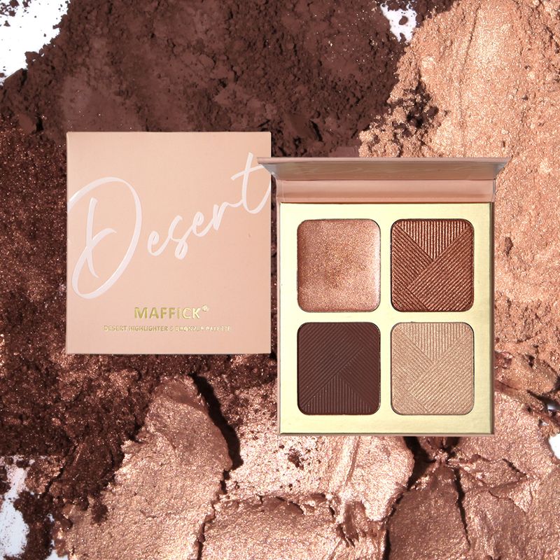 Desert High-gloss Contouring Palette, Neusschaduw Driedimensionale Verhelderende Huidtint, Alles-in-één Oogschaduwpalet voor Gezichtscontouring, Make-up_voghion.com