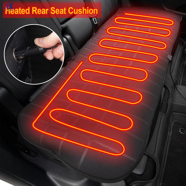 Car 2nd Row Heated Rear Seat Cover Cushion Warmer Pad 12V 24V Universal Winter Warming Heater Protector Accessories_voghion.com