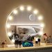 Round 60cm Hollywood Vanity Mirror 12 LED Bulbs Touch Make Up Mirror With USB_voghion.com