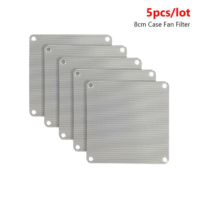5PCS Computer PC Mesh PVC Fan Dust Filter Dustproof Case Computer Mesh Cover Chassis Dust Cover 80 90 120 140mm Grid_voghion.com