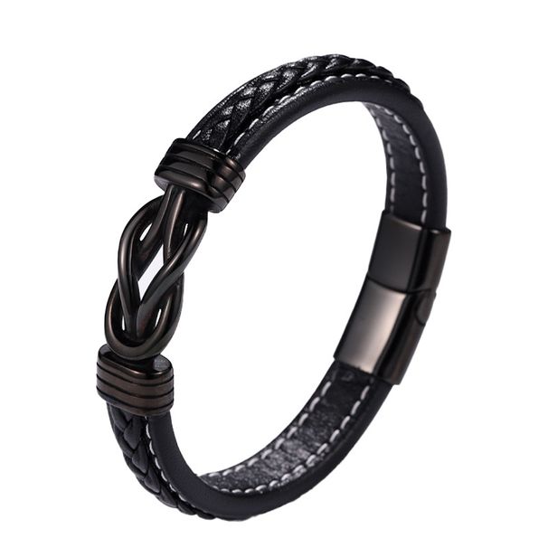 Popular Men's Retro Stainless Steel Bracelets, Titanium Steel Bracelets, Microfiber Leather Bracelets_voghion.com