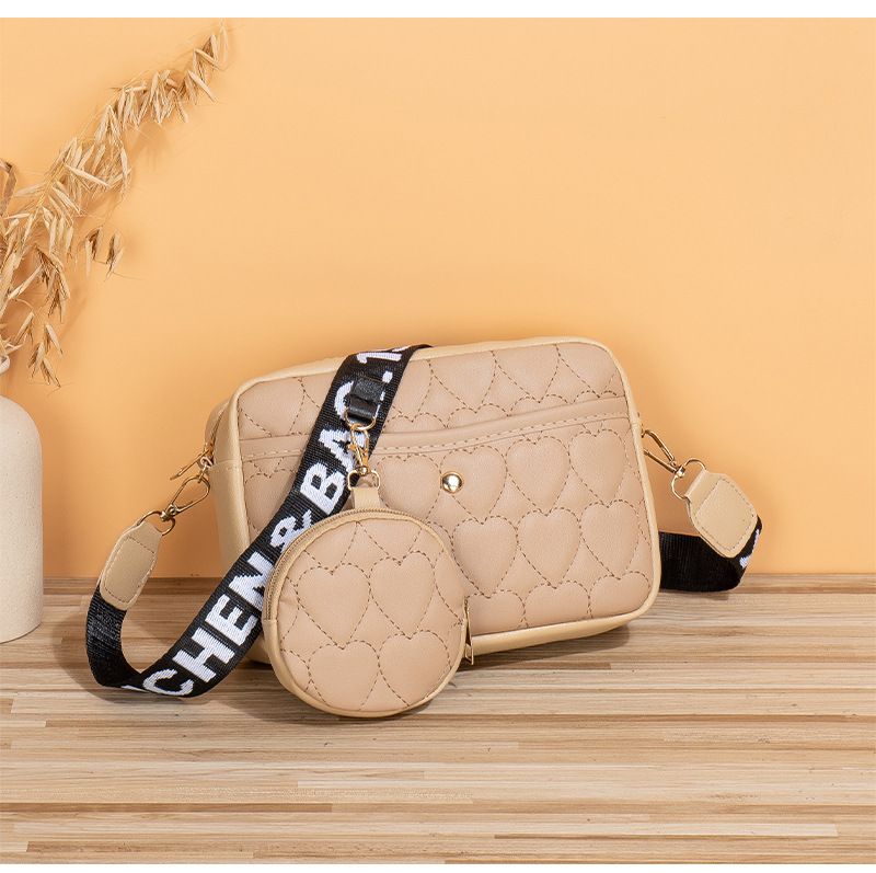 Besticktes 2-teiliges Taschenset in Herzform für Damen – Stilvolle Umhänge- und Schultertasche aus PU für Damen_voghion.com