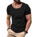 Unbeatable Quality Summer New T-shirt V-neck Patch Pocket Solid Color Plus Size Thin Short Sleeved Men's Clothing_voghion.com