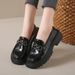 new Spring And Summer Women's Thick Bottom Lace-up Single Shoes Spring And Autumn Hundred With British Small Leather Shoeses_voghion.com