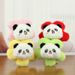 Panda Adorable Colorful Plush Keychain Accessory With Cute Flower Design For Bags_voghion.com