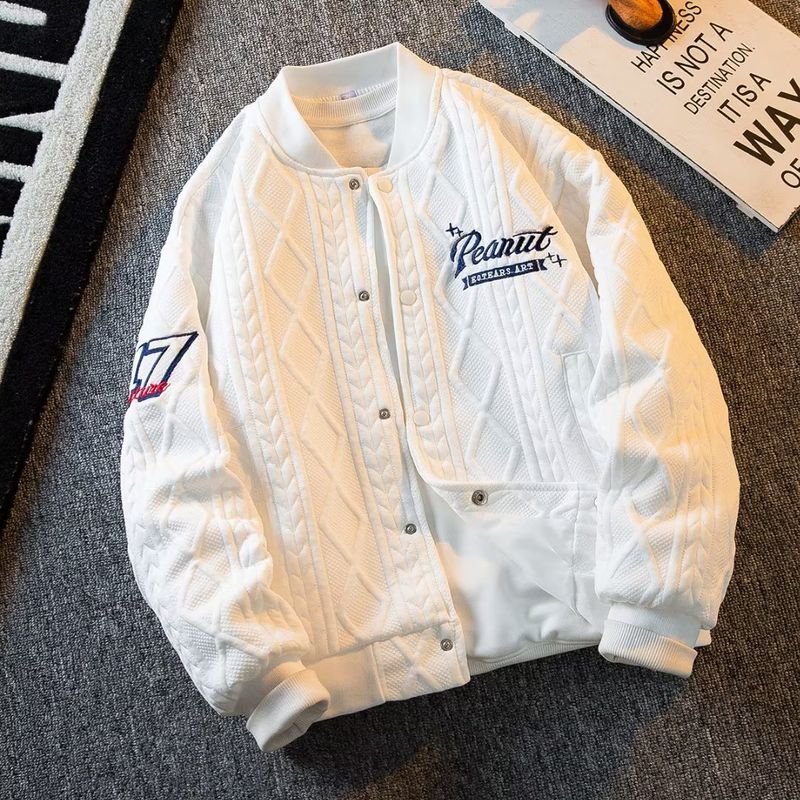 Men's Clothing Double layer baseball uniform men's spring coat men's spring and autumn embroidered loose cardigan jacket trendy brand storm jacket_voghion.com