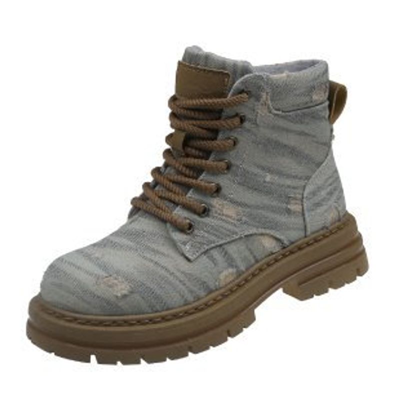 Stivali Martin con suola spessa Ruoji 2023 New Ins Tide Retro Denim sezione sottile traspirante corto da donna_voghion.com