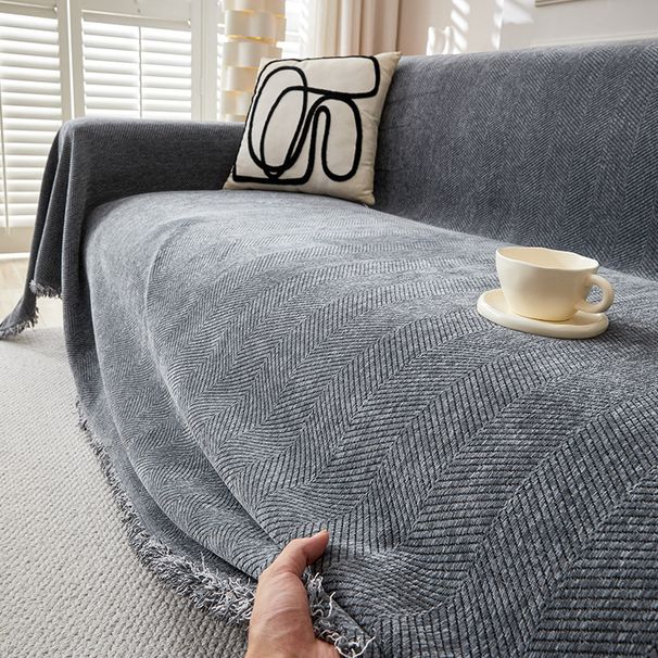 Haus & Garten Fischgrätenmuster Chenille Einfarbig Sofa Handtuch Sofabezug Sofakissen Verdickt Cross Border Sofabezug Stoff Universal_voghion.com