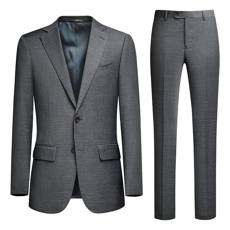 Completo da uomo in lana nuova CT, elegante, casual, grigio, slim fit, da sposo e da cerimonia_voghion.com