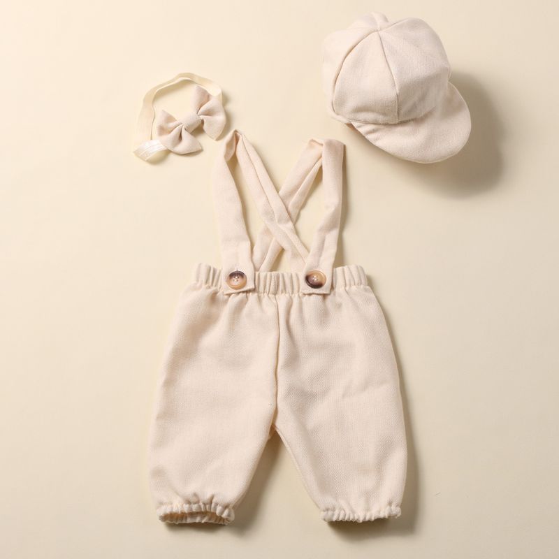 Ylsteed Newborn Boy Photography Outfit Baby Little Gentlman Suit Infant Shooting Suspender Suit con cappello e papillon_voghion.com