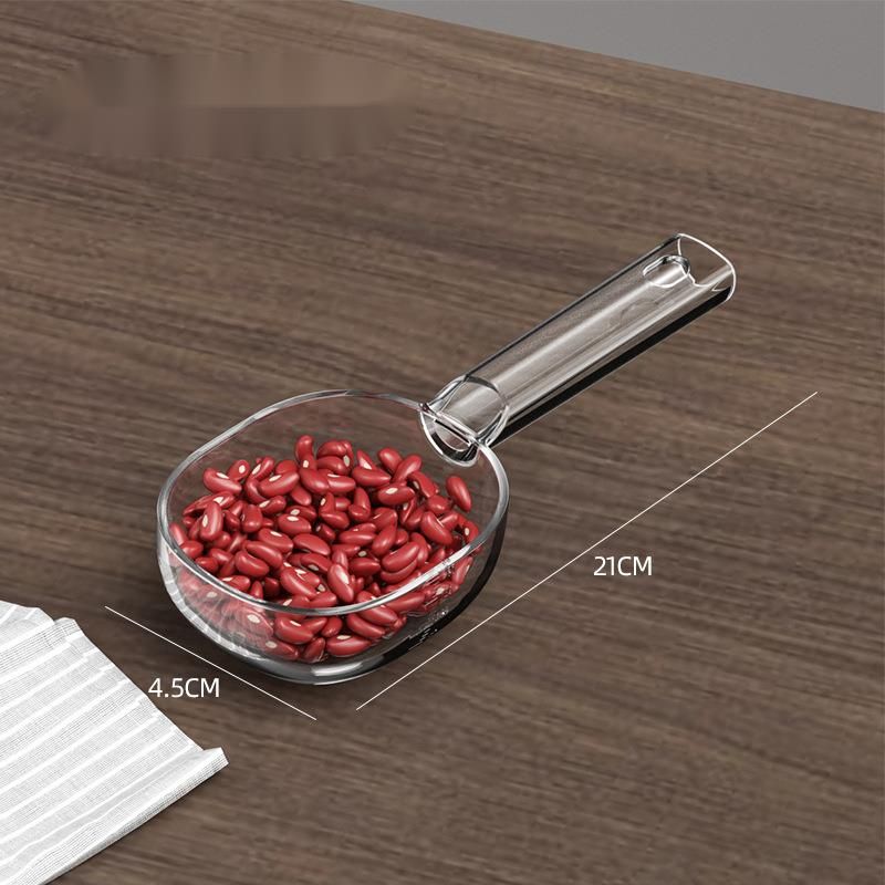 Colher medidora de plástico com cabo longo para comida de gato, leite em pó multifuncional, grãos, farinha, arroz, colher medidora_voghion.com