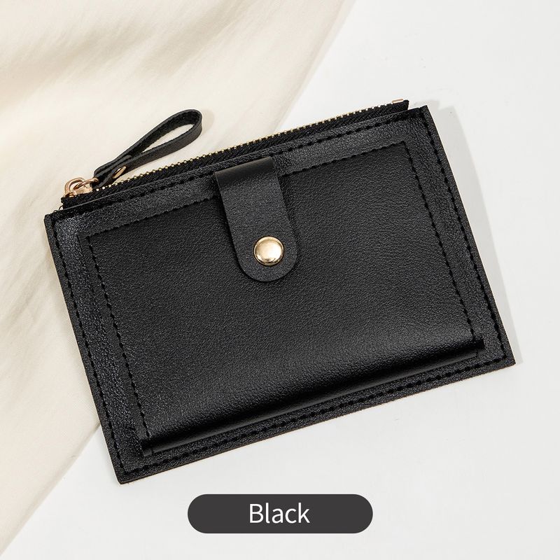 Portefeuille ultra-fin pour étudiant, petit format, simple et tendance, avec fermeture éclair, joli porte-monnaie pour femme, nouveauté 2025_voghion.com