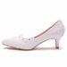 Women's Shoes Elegant and simple lace flower wedding shoes, white 5cm high heeled bridal shoes for wedding photos, adult ceremony shoes, wedding shoes_voghion.com