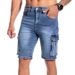 Herrenbekleidung Multi Pocket Micro Stretch Denim Shorts 5 Punkt Arbeitskleidung Casual Jeans_voghion.com