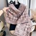2024 Nuova sciarpa in cashmere a doppia faccia con stampa a griglia Thousand Bird, colore a contrasto, autunno, inverno, lusso_voghion.com