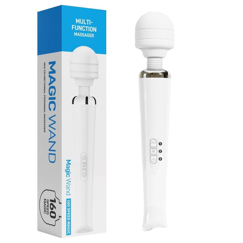 Masajeador de espalda inalámbrico recargable de mano: un dispositivo de masaje corporal completo, silencioso e impermeable, con 20 modos y 8 velocidades._voghion.com