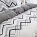 Wave Striped Quilt Cover Gray And White Classic Bedding Three Piece Set_voghion.com
