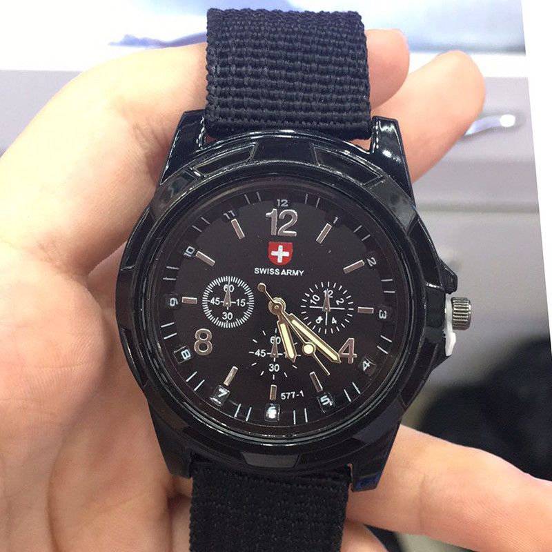 Hot Selling Men's Fashion Nylon Woven Strap Gemius Swiss Sea Land Air Sports Military Watch_voghion.com