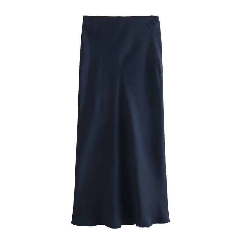 Women’s Clothing high waist double satin skirt women's spring and autumn style skirt_voghion.com
