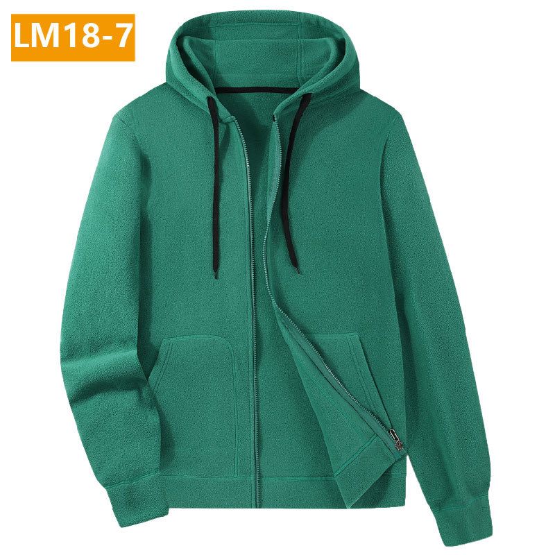 Men's Clothing Fleece Zip-Up Hoodie - Lightweight Soft Polyester Pullover With Side Pockets, Relaxed Fit For Casual Wear (Multiple Colors & Sizes)_voghion.com