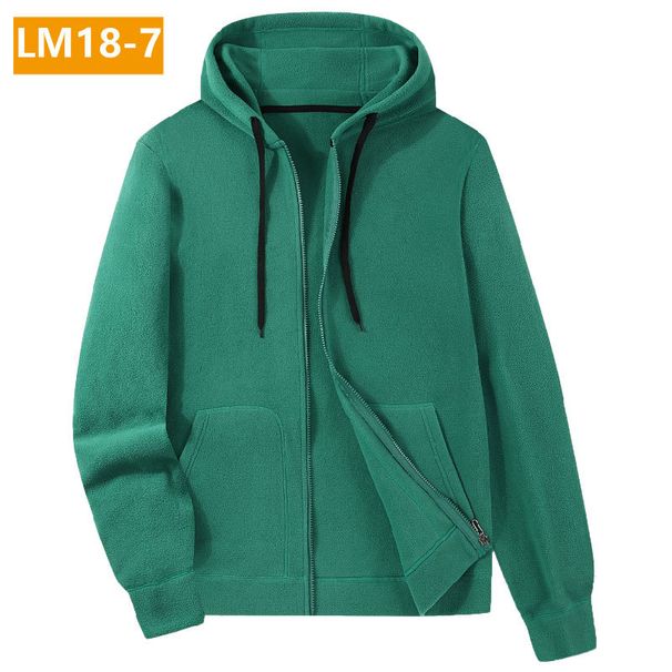 Men's Clothing Fleece Zip-Up Hoodie - Lightweight Soft Polyester Pullover With Side Pockets, Relaxed Fit For Casual Wear (Multiple Colors & Sizes)_voghion.com