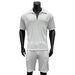 Men's Clothing Summer Men's Clothing New Zipper Polo Casual Short Sleeve Drawstring Shorts Men's Suit_voghion.com