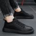 Autumn And Winter Canvas Chef Non Slip Black Casual Men's Shoes_voghion.com