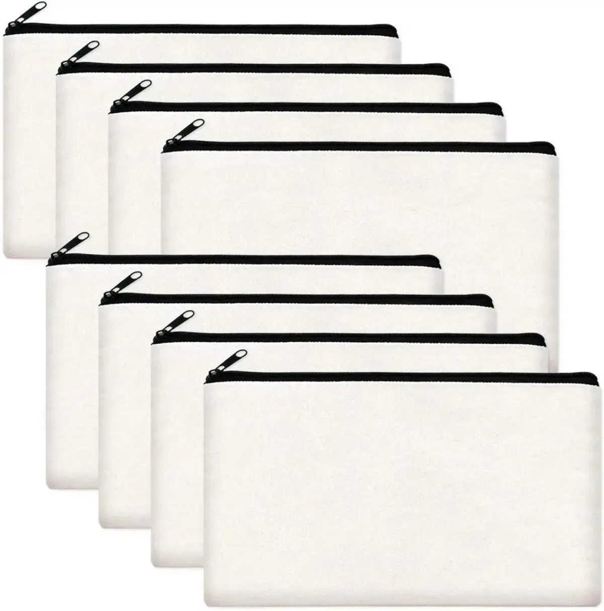 12 „pasidaryk pats“ tuščių drobinių smėlio spalvos maišelių su užtrauktuku – 8,3 colio x 5 colių tūrinis makiažo krepšys kelionėms ir raštinės reikmenims Y241023_voghion.com