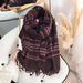 Korean Retro Design Striped Color Blocked Scarf With High-end And Trendy Fashion Women's Cashmere Warm Scarf_voghion.com