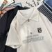 Waffel-Poloshirt für Herren im Sommer, amerikanische Modemarke, gutaussehendes, halbärmeliges T-Shirt mit Reißverschluss für Jugendliche_voghion.com