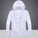 Unschlagbare Qualität für den Sommer für Herren, einfarbige, dünne Sonnenschutzjacke mit Kapuze für den Außenbereich in Übergröße für Teenager, einfacher Angelanzug für Männer_voghion.com