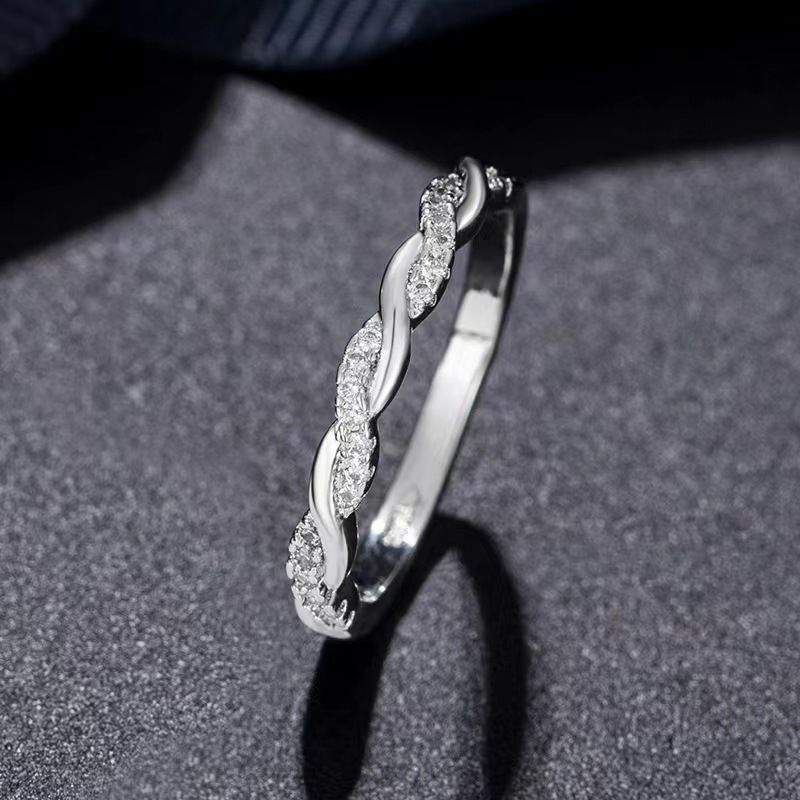 Neue platin doppel schicht herzförmigen diamant ring gedrehten ring weibliche temperament_voghion.com