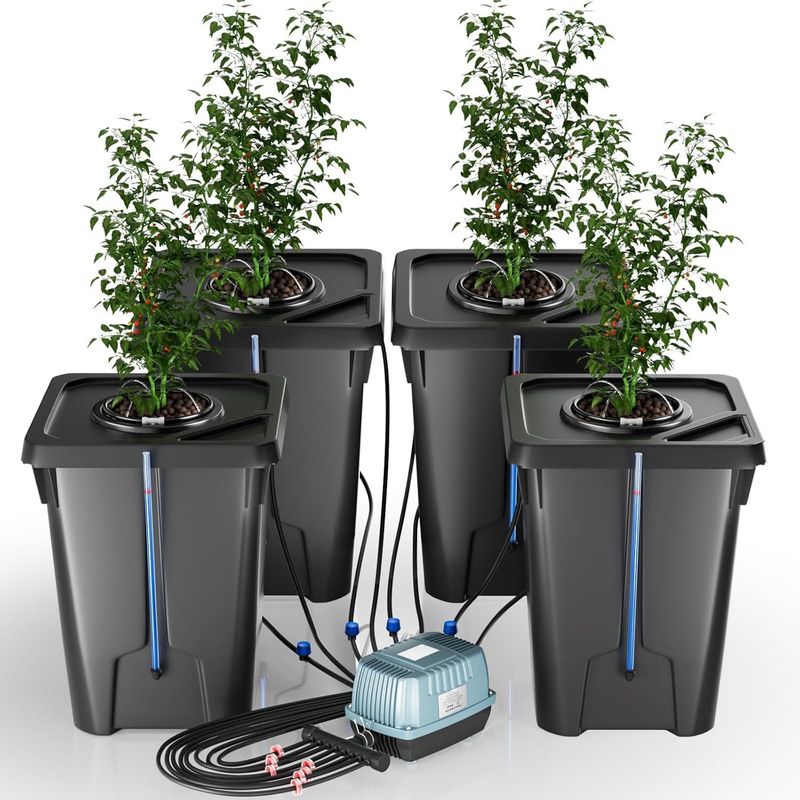 Haveartikler DWC Cirkulær drypvanding 27L Firkantet spand hydroponisk plantekasse grøntsagshydroponisk kasse_voghion.com