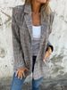 Elegant Houndstooth Blazer Coat For Women - Vintage-Inspired Long Sleeve Open Front Cardigan With Notched Collar, Loose Fit, Pockets_voghion.com