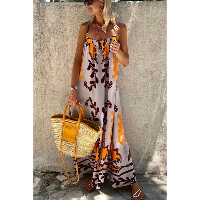 Women's Clothing Sexy halter print dress Casual loose holiday dress_voghion.com