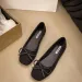 Ballerinas mit Schleife aus Filz für Damen, quadratische Zehenpartie, flach, modisch, Bootsschuhe für Damen, schwarz, Frühling/Sommer 241111_voghion.com