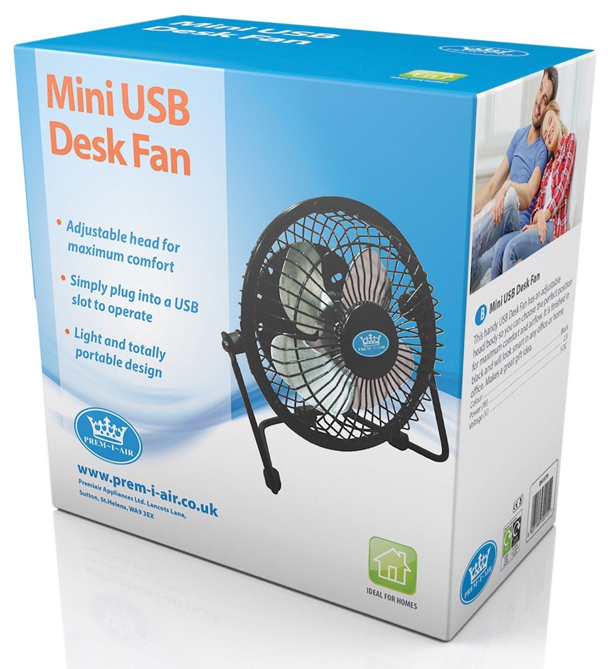 Prem Black Mini Portable USB Powered Computer PC Laptop Cooling Desk Table Fan_voghion.com