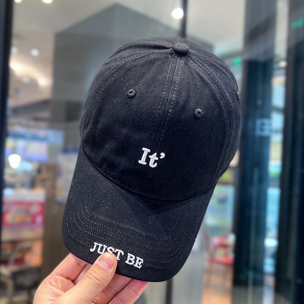 IT‘just Be Hat Cool Stijlvolle Gepersonaliseerde Geborduurde Letter Eendenbek Pet Voor Vrouwen Lente En Zomer Gezicht Afslankend Breed_voghion.com