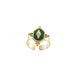 Anello verde pavone Anello da donna incolore con apertura regolabile in pietra naturale e smeraldo_voghion.com