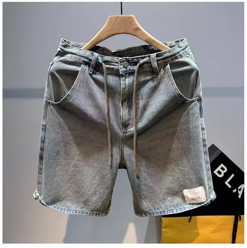 Men's Clothing 2024 High Street Denim Shorts Men's Design Niche Summer Shorts Men's Loose Mid-Length Pants One Piece Dropshipping_voghion.com