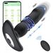 Pilot zdalnego sterowania APP Podwójny pierścień Teleskopowy męski korek analny do prostaty Elektryczny masażer Blokada Pierścień na spermę Produkty erotyczne dla dorosłych_voghion.com
