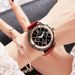 GUOU new style durable and light luxury six-pin trendy watch leather strap personalized fashionable large dial ladies watch_voghion.com