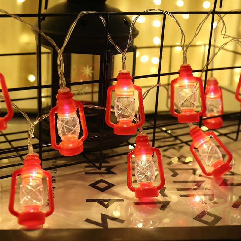Vintage LED Camping Lantern String Lights - USB/Battery/Solar Powered, Warm White & Black/Red Oil Lamp Style, Waterproof For Outdoor Tents, Patio_voghion.com