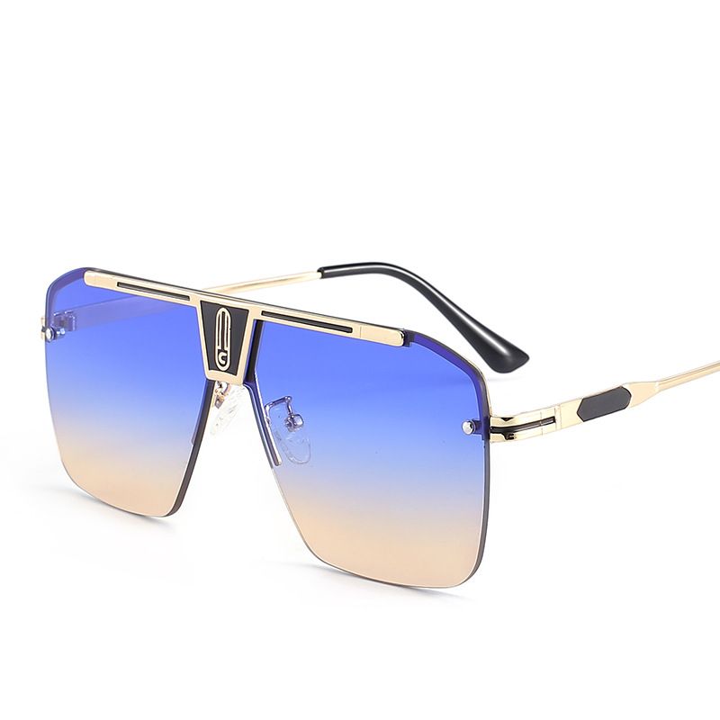 Henkilökohtaiset eurooppalais- ja amerikkalaistyyliset metalliliitokset yksiosaiset kaltevuusosaiset miesten aurinkolasit_voghion.com