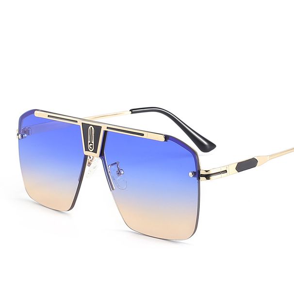 Henkilökohtaiset eurooppalais- ja amerikkalaistyyliset metalliliitokset yksiosaiset kaltevuusosaiset miesten aurinkolasit_voghion.com