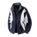 Herrenbekleidung Retro Kontrastfarben Kurze Sportjacke Herren Retro Color-Block Kurze Sportjacke Wasserabweisende Freizeit-Windjacke mit Kapuze_voghion.com
