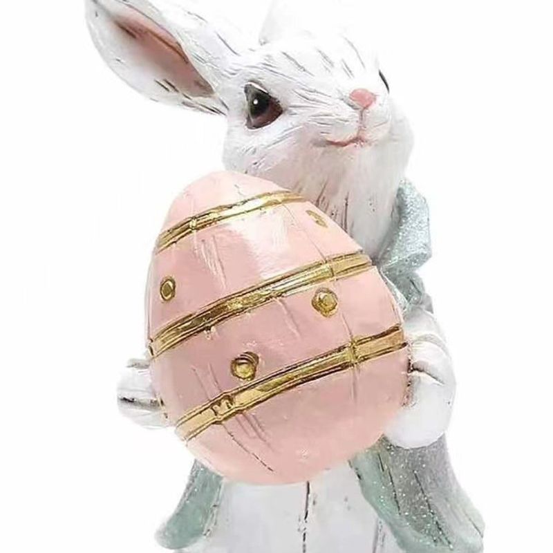 Easter Day Creative Bunny Garden Ornaments Home Desktop Resin_voghion.com