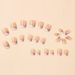 False Nails Simple High End Nail Art Ink Light Gray Flowers And Plants Short Square Nail Stickers Wearable Removable False Nails_voghion.com